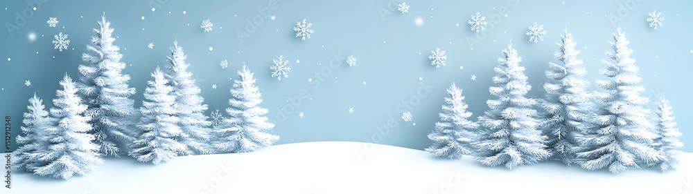 Winter wonderland scene with snow-covered trees Winter wonderland scene with snow-covered trees