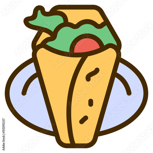 Tapioca Wrap Flat Icon