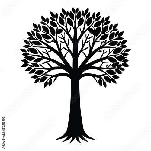 A vibrant rainbow-colored tree silhouette with spreading branches and roots, blending bold hues against a clean background, symbolizing growth, diversity, and harmony.
