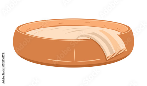 Round Brown Pet Bed Warm Blanket