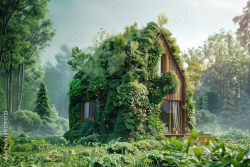 Ultra Quality Image of Green Small House as a Concept of Sustainability