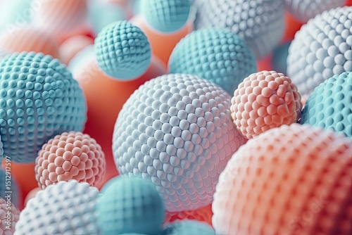 High Quality Image of Soft Balls, Geometrical Concept, 3D RenderingHigh Detail, 8K