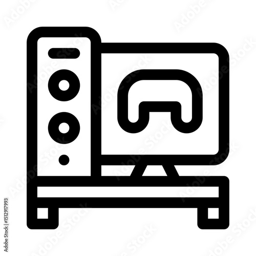 PC Gaming Setup line icon