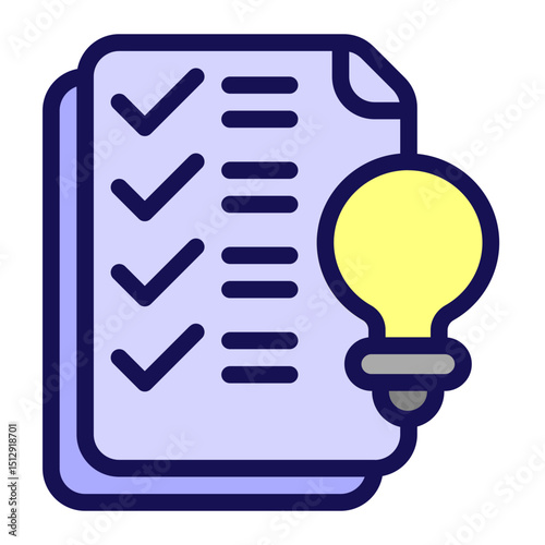 Light bulb Checklist Flat Icon