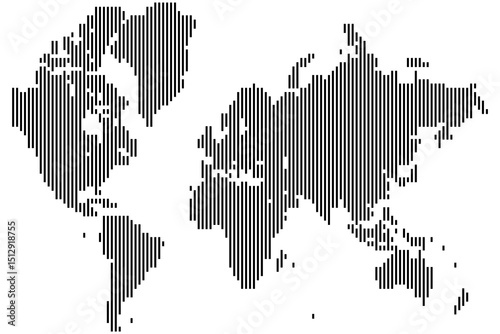 Trending vector dotted world map. Dotted world map visualization showcases island and nation borders. A minimalist dotted world map shaped to convey geographical depth with dotted map