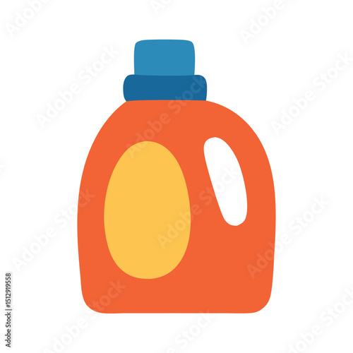 Orange Laundry Detergent Bottle - Cartoon Icon