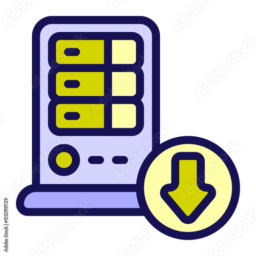 Download from Server Flat Icon
