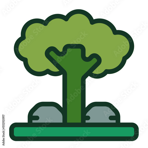 Jungle fog Flat Icon