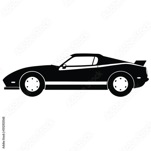 Classic roadster car side view silhouette
