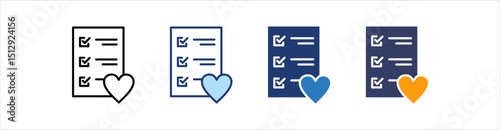 Wish List Icon Set Multiple Style Collection  