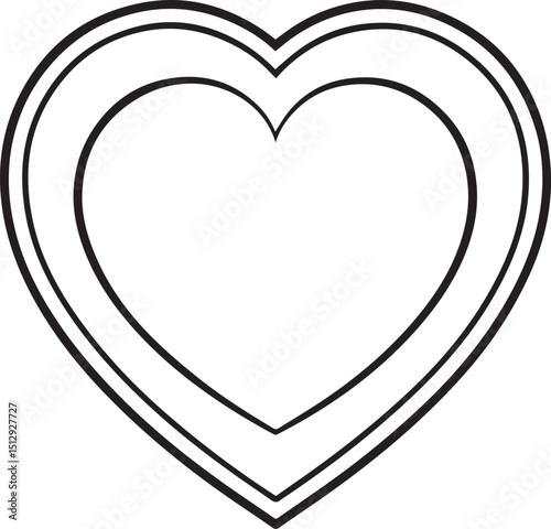 Heart outline vector illustration line art