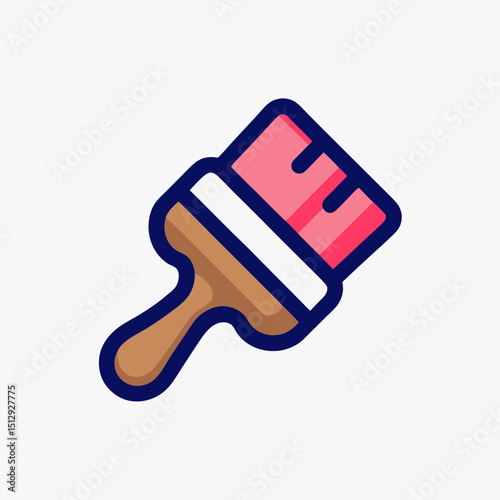 Paint Brush with Dripping Red Paint Icon