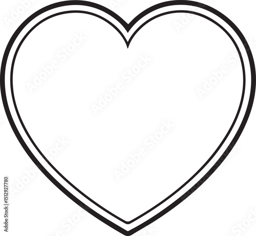 Heart outline vector illustration line art