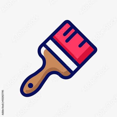 Paint Brush with Dripping Red Paint Icon