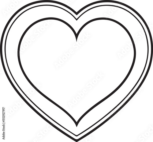 Heart outline vector illustration line art