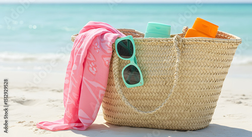 beach bag on the beach