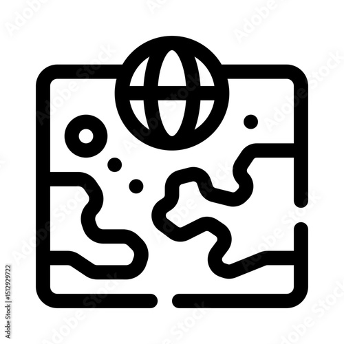 World map line icon