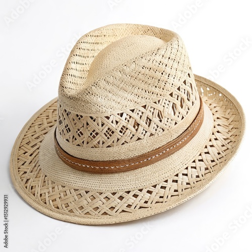 straw hat on the palm tree
