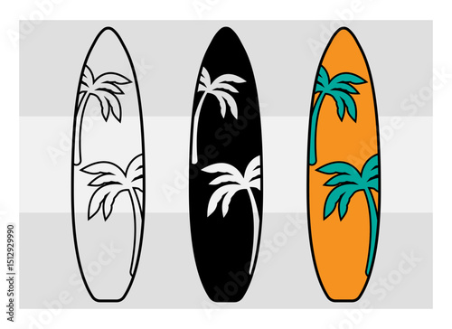 Surfboard SVG Silhouette Bundle, Surfing Silhouette, Summer Svg, Surf boards Svg, Surfing Board Svg, Surfboard Png, Surfboard Monogram Svg, Split Monogram, Circle Monogram 