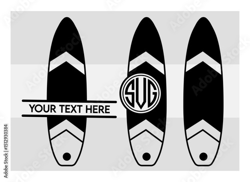 Surfboard SVG Silhouette Bundle, Surfing Silhouette, Summer Svg, Surf boards Svg, Surfing Board Svg, Surfboard Png, Surfboard Monogram Svg, Split Monogram, Circle Monogram 
