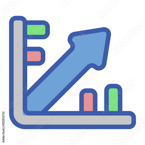 Linear Regression Flat Icon