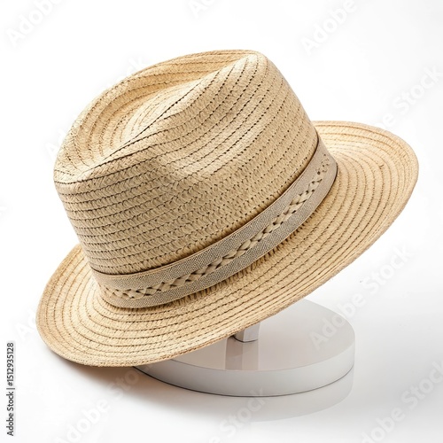 straw hat on the palm tree
