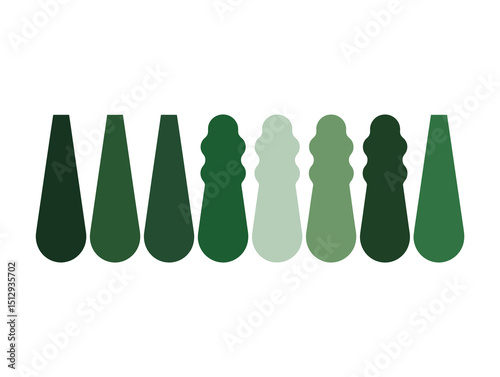 Islam arches. Arab mosque windows set vector illustration. Isolated collection of frames in different shapes of color green. Traditional Arabian design elements and decor for Islamic