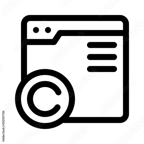 Digital copyright line icon