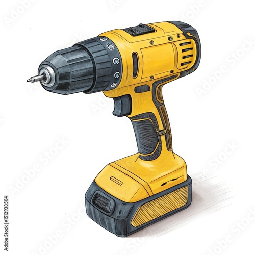 electric drill isolated on white background