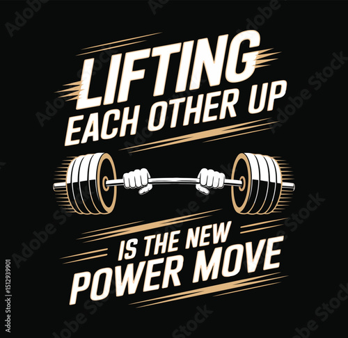 Lifting Each Other Up Concept with Hands Holding Barbell on Transparent Background