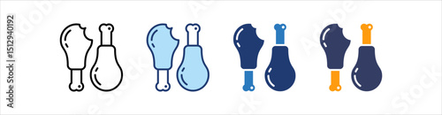 Chicken Icon Set Multiple Style Collection