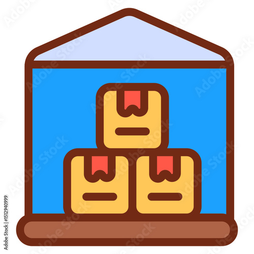 Warehouse storage Flat Icon