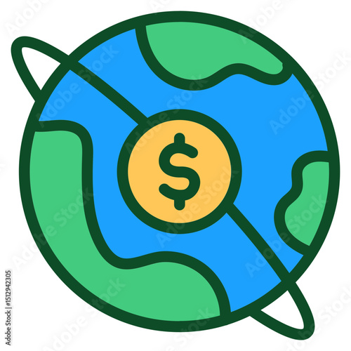 Global financial Flat Icon