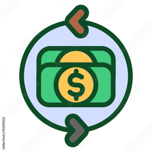 Money flows Flat Icon