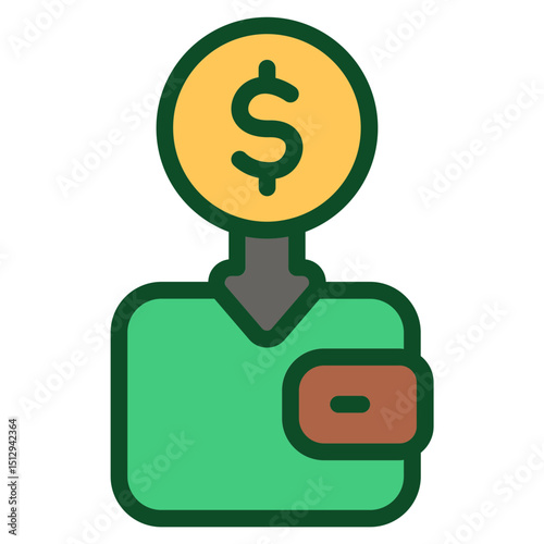 Money income Flat Icon
