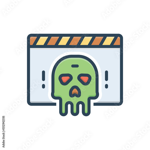 Color illustration icon for horror