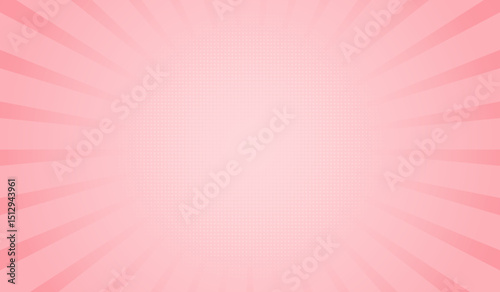 Pink Comic Style Background – Radial Sunburst Halftone Backdrop for Cute and Fun Designs