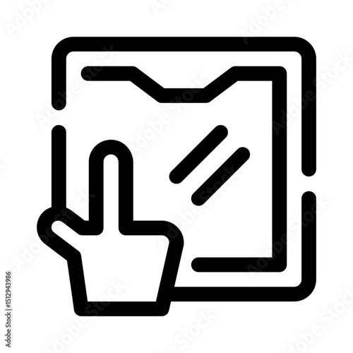 Touchscreen Learning line icon