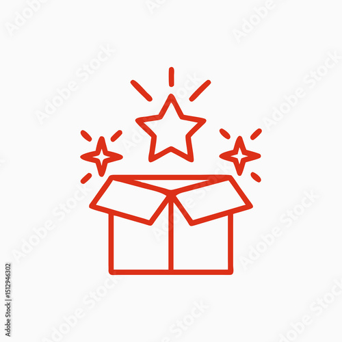 Gift Box with Star Reward Icon