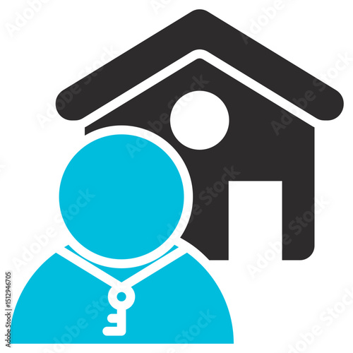 Landlord Glyph Blue Grey Icon