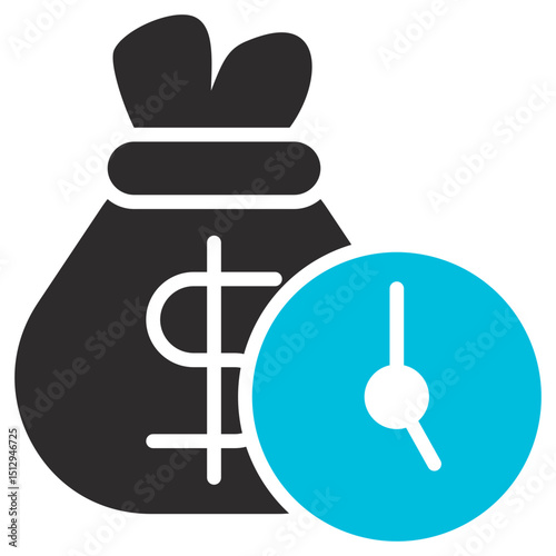 Loan Glyph Blue Grey Icon