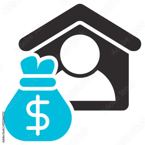 Living Wage Glyph Blue Grey Icon