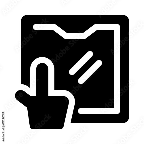 Touchscreen Learning glyph icon