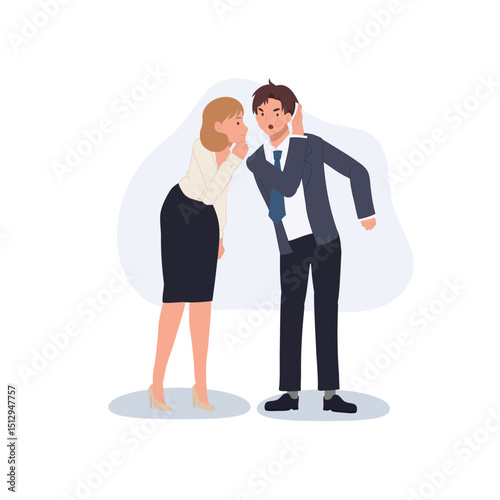 Office Gossip concept. A group of office coworkers gossiping