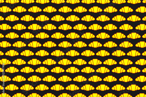 The pattern of buttered bread croissant. Vector illustration
