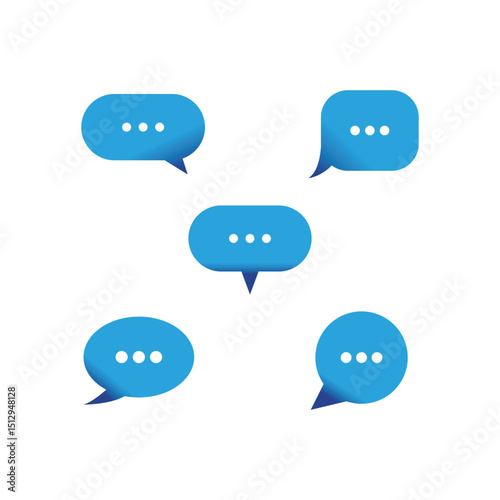 Stylized set bubble chat logo vector and symbol