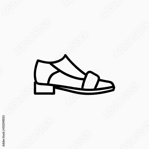 Women's Low Heel Shoe Outline Icon