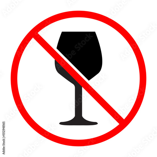 No Alcohol Sign Icon, Simple Icon Vector Design, best used for presentation, application, web and banner