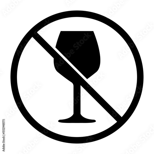 No Alcohol Sign Icon, Simple Icon Vector Design, best used for presentation, application, web and banner