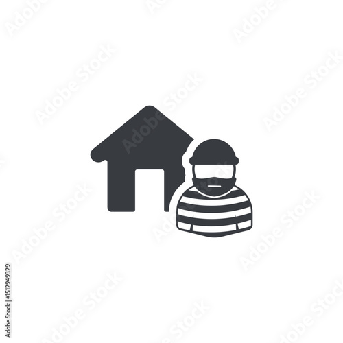 vector illustration of thief icon, looting, house robbery.